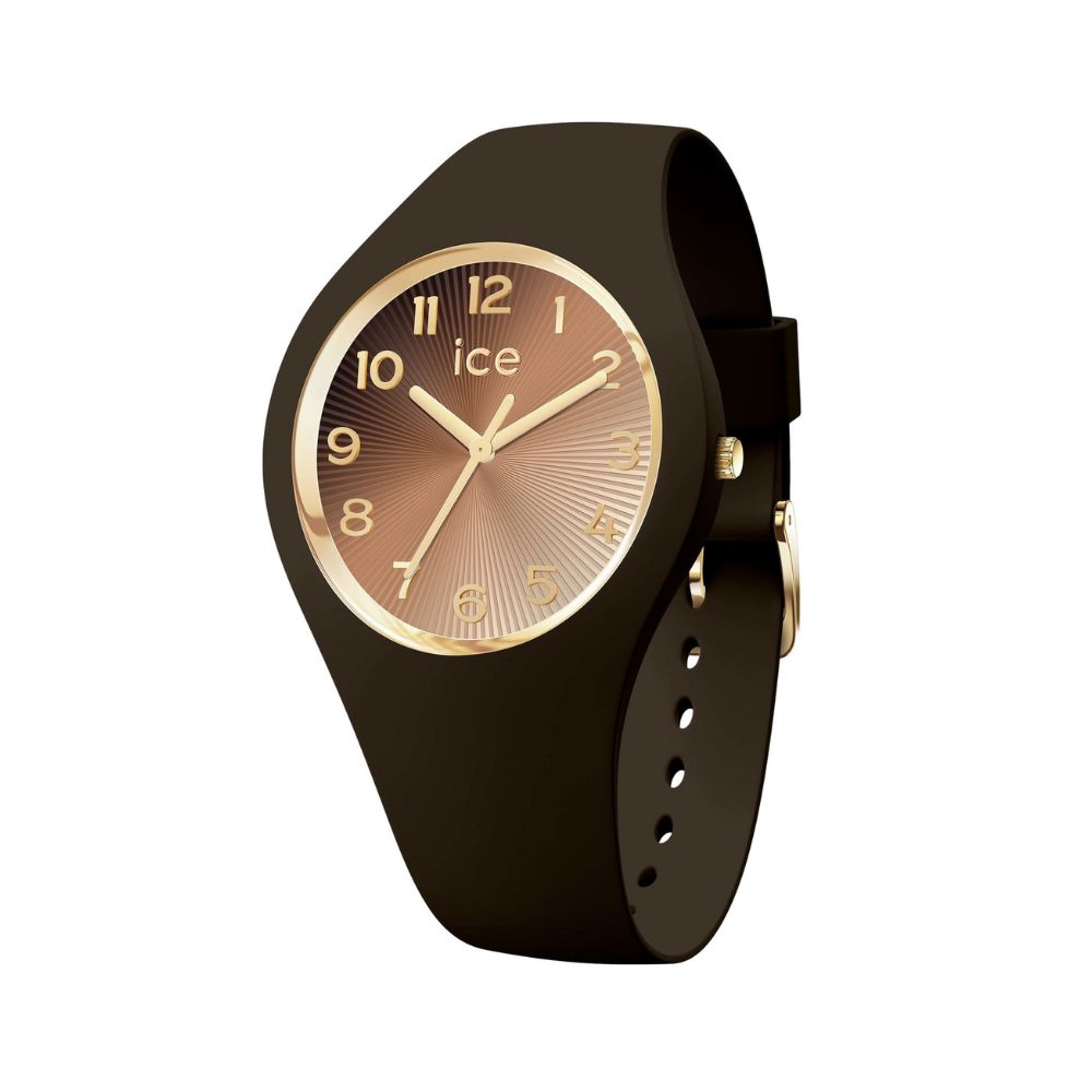 Ice Watch Damenuhr Silikon braun goldfarben