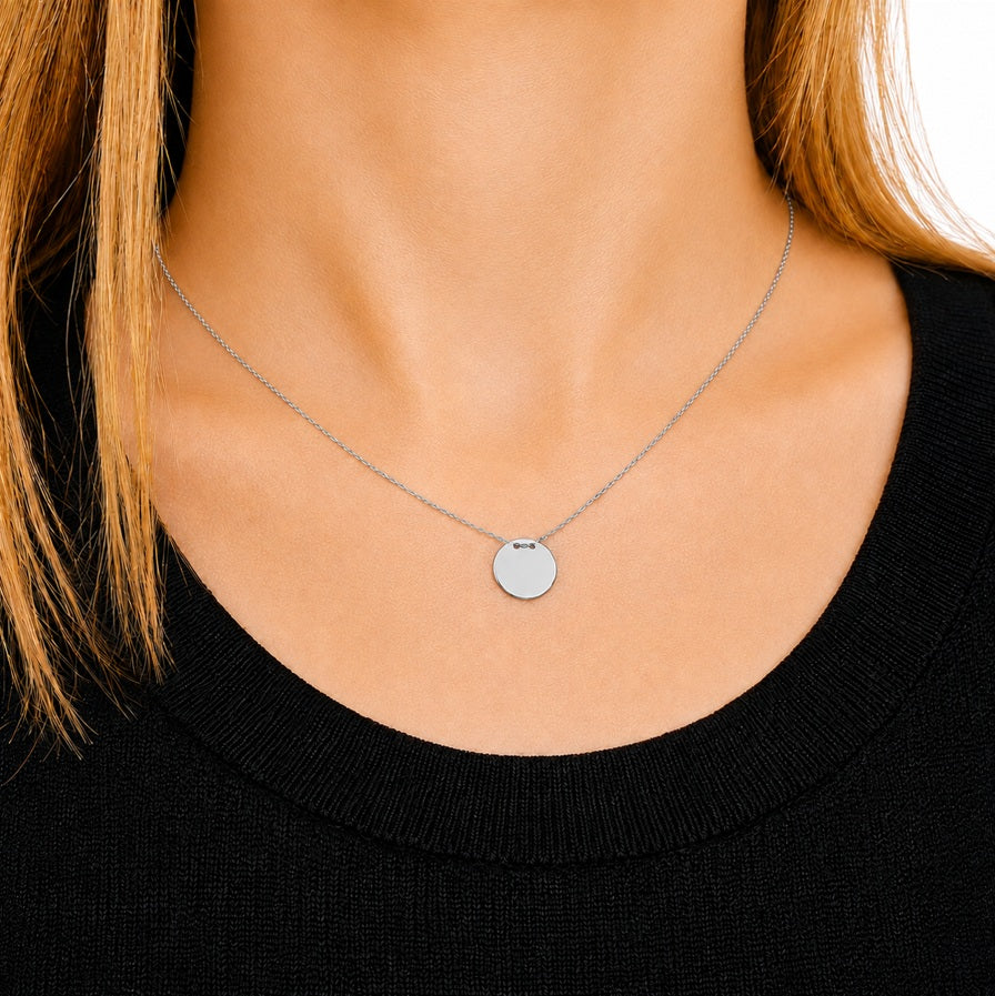 Kette mit Gravurplatte 10mm Weißgold 56739