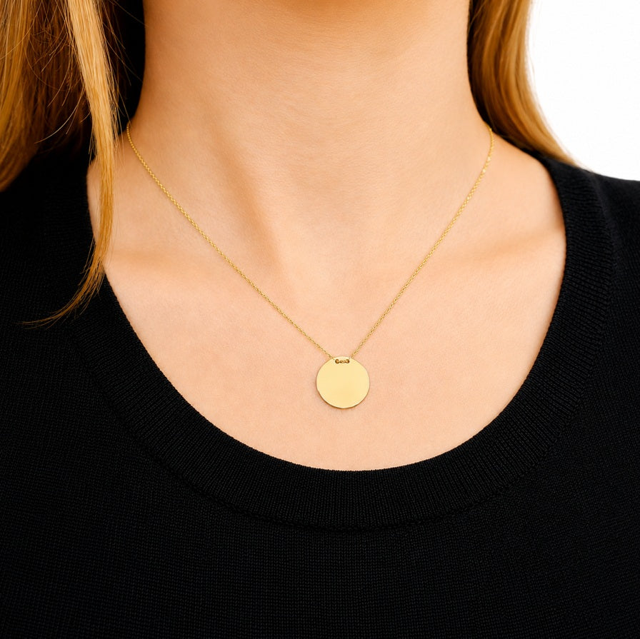 Kette mit Gravurplatte 15mm Gelbgold 63899