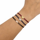 Stoffarmbänder mit Madonna Symbol in Goldfarben, Silber und Rosegold
