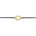 Stoffarmband mit Sonne in goldfarben