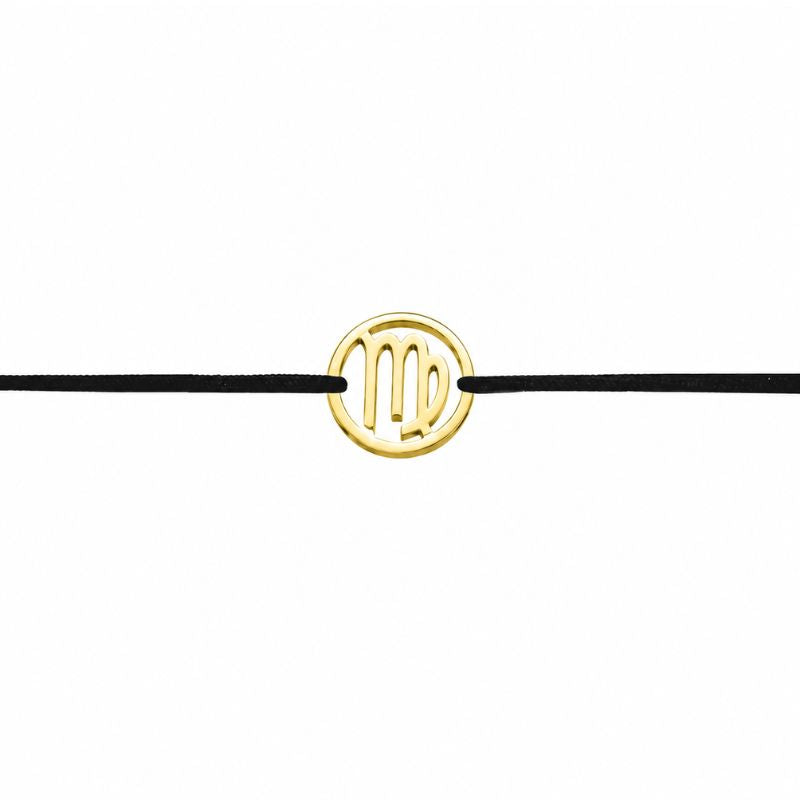 Stoffarmband mit Sternzeichen Jungfrau goldfarben