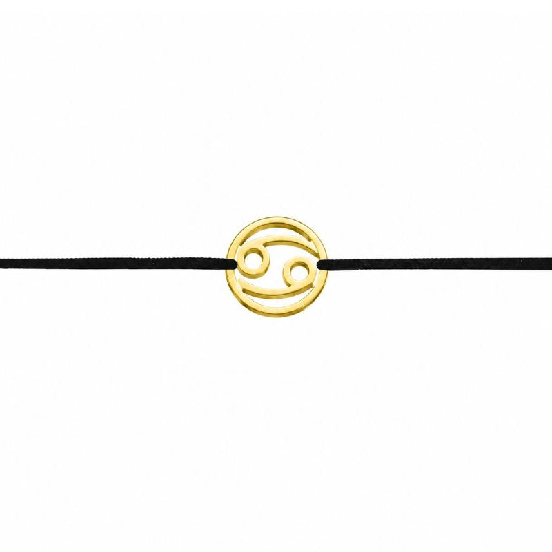 Stoffarmband mit Sternzeichen Krebs goldfarben