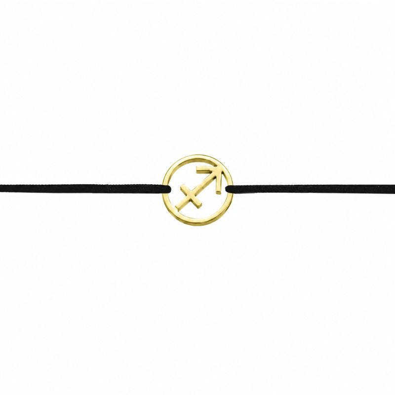 Stoffarmband mit Sternzeichen Schütze goldfarben