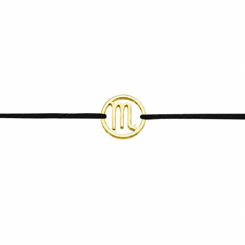 Stoffarmband mit Sternzeichen Skorpion goldfarben