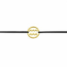 Stoffarmband mit Sternzeichen Wassermann goldfarben