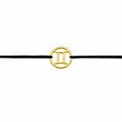 Stoffarmband mit Sternzeichen Zwilling goldfarben