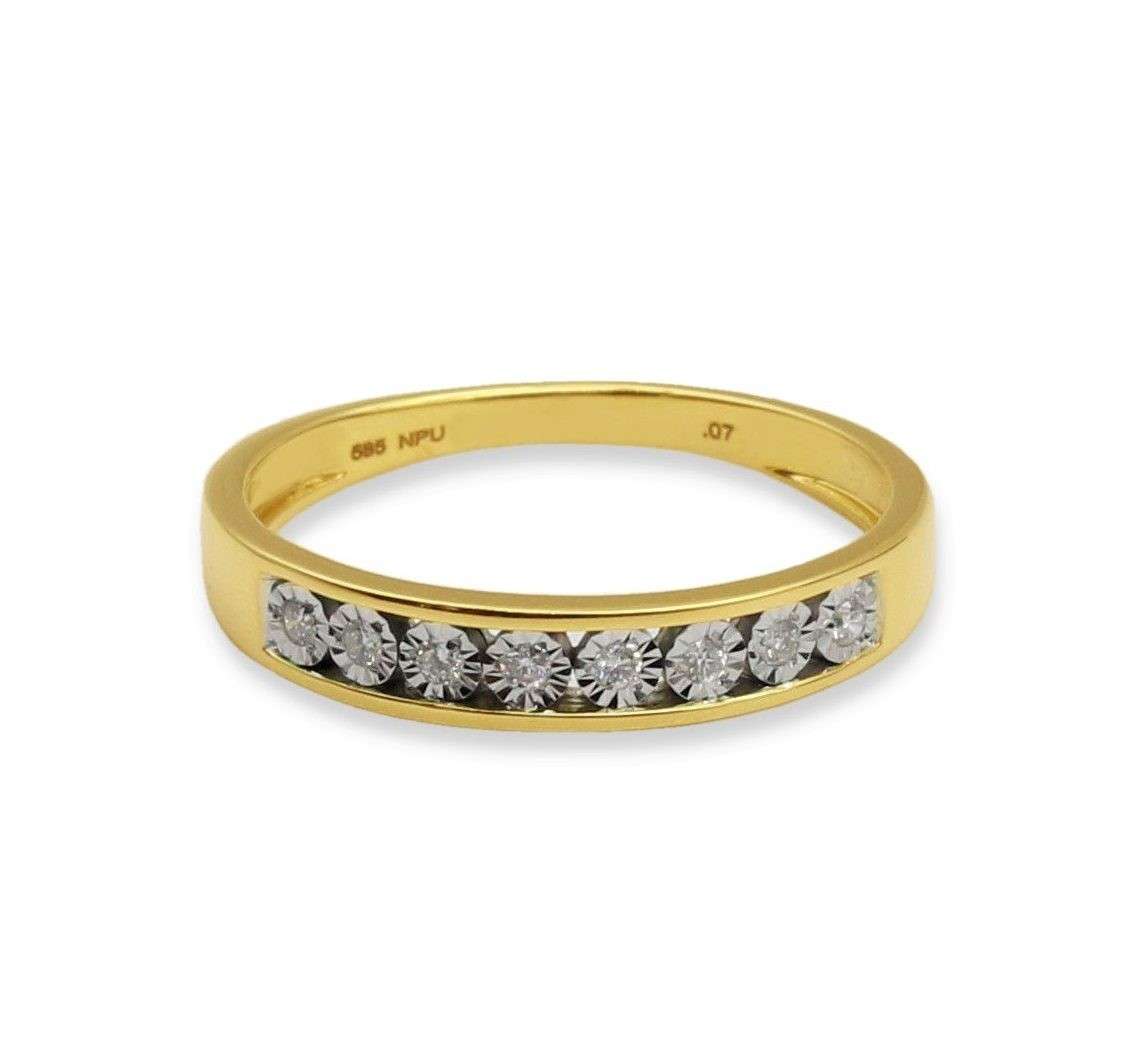 Diamantring • 585 Gelbgold • Halb Memory 0,07ct Brillanten BRS5487-G