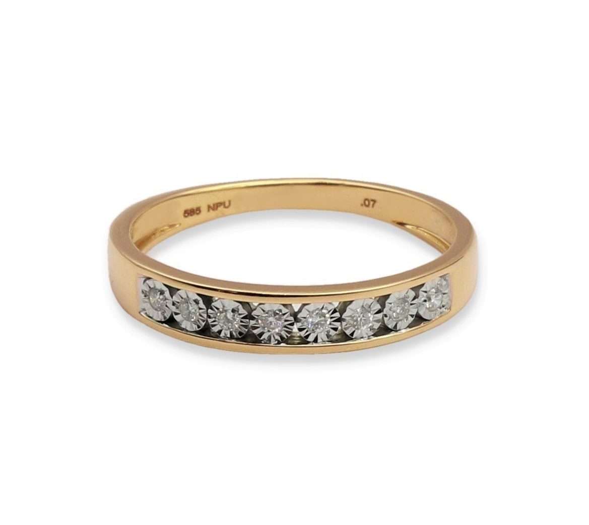 Diamantring • 585 Rotgold • Halb Memory 0,07ct Brillanten BRS5487-R