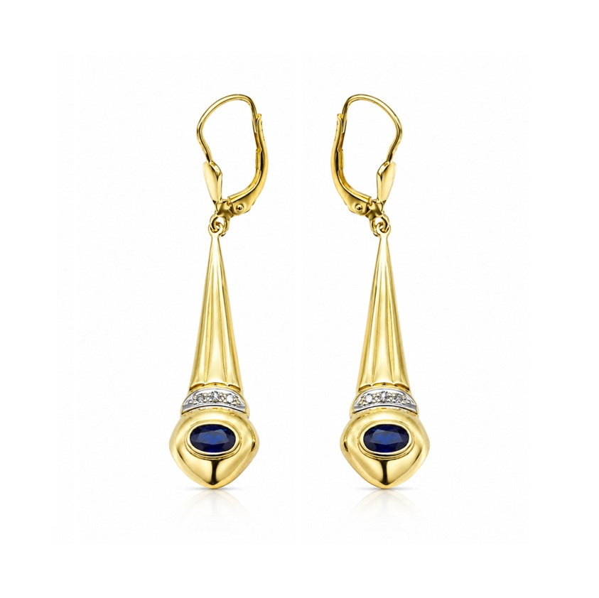Ohrhänger 585 Gelbgold Saphir Brillant 63385