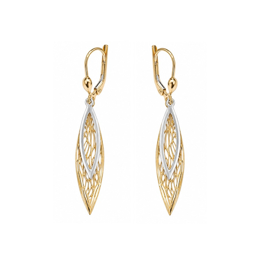 Ohrhänger Gold Ohrringe bicolor 72876