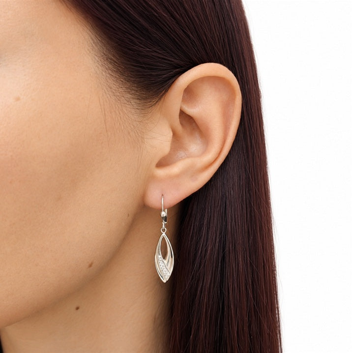 Ohrhänger Weißgold Zirkonia 72873