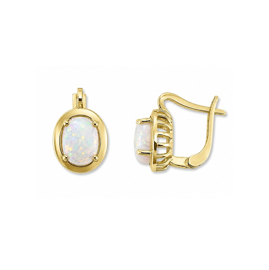 Ohrhänger mit Opal weiß Gelbgold 65326