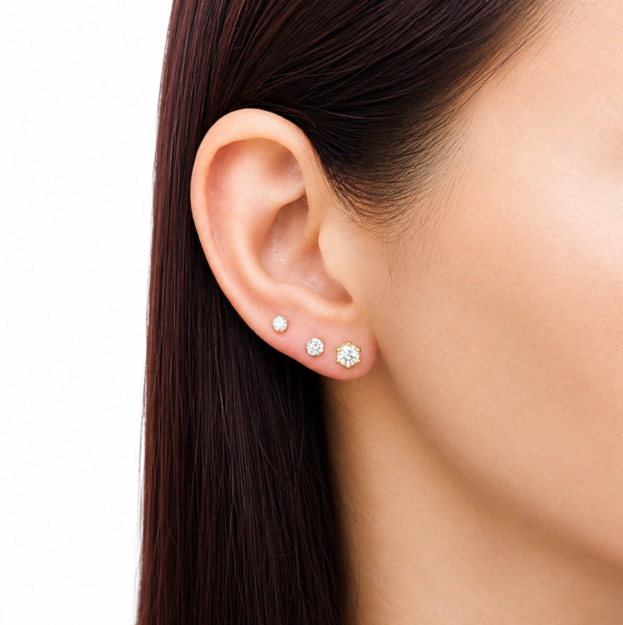 Ohrstecker 6mm Gelbgold Zirkonia 71573