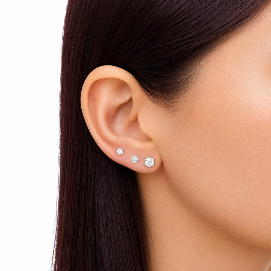 Ohrstecker 6mm Weißgold Zirkonia 71569