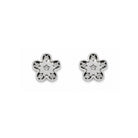 Ohrstecker Blumen Weißgold Zirkonia 59198