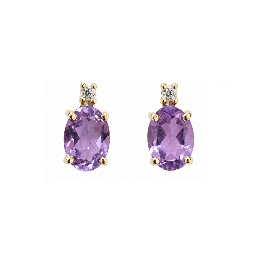 Ohrstecker Gelbgold Amethyst oval 72499