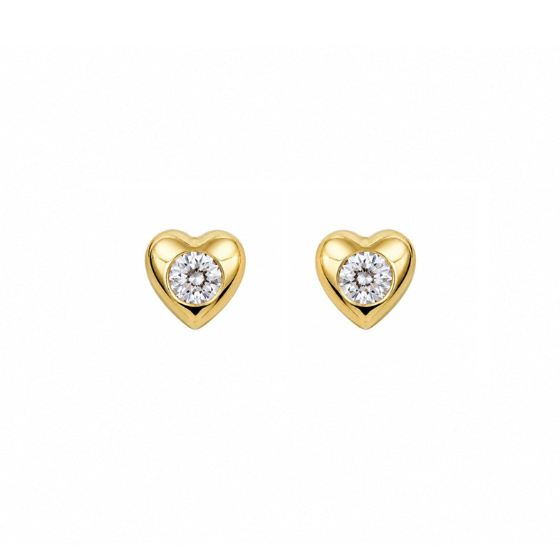 Ohrstecker Herz Gelbgold Zirkonia 6mm 72891