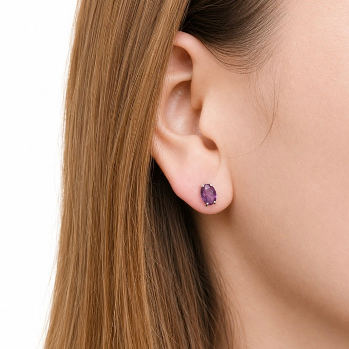 PALIDO Ohrstecker mit Amethyst 585 Weißgold 70008