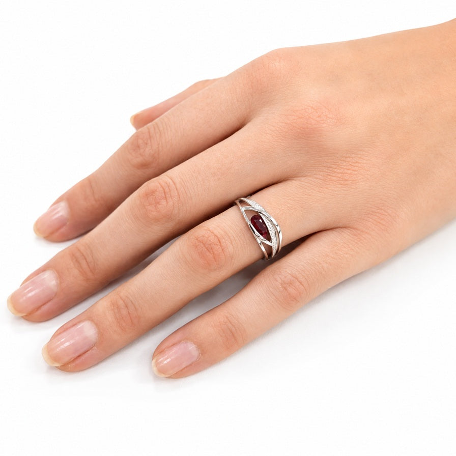 PALIDO Ring Rubin Weißgold Brillant 69264