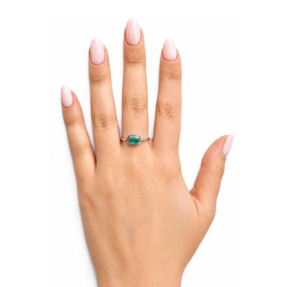PALIDO Ring Smaragd Brillanten Weißgold 45413