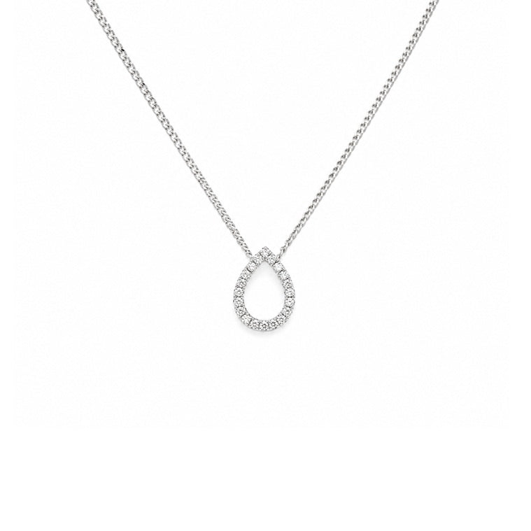 Palido Collier Tropfen Kette mit Anhänger Weißgold Brillant 52866