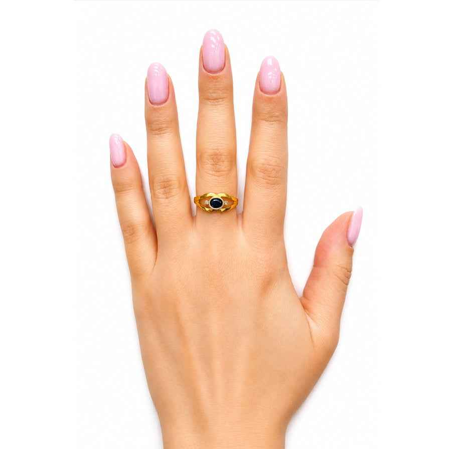 Ring Saphir Gelbgold Brillant 66410