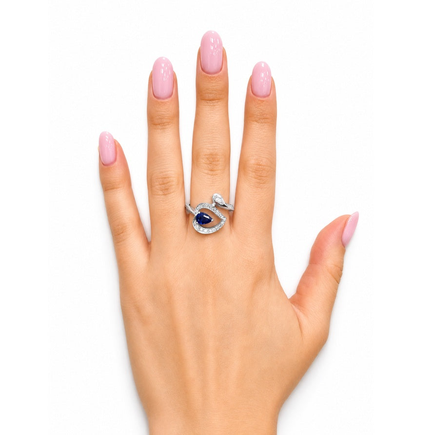 Ring Saphir Weißgold Brillanten 62042