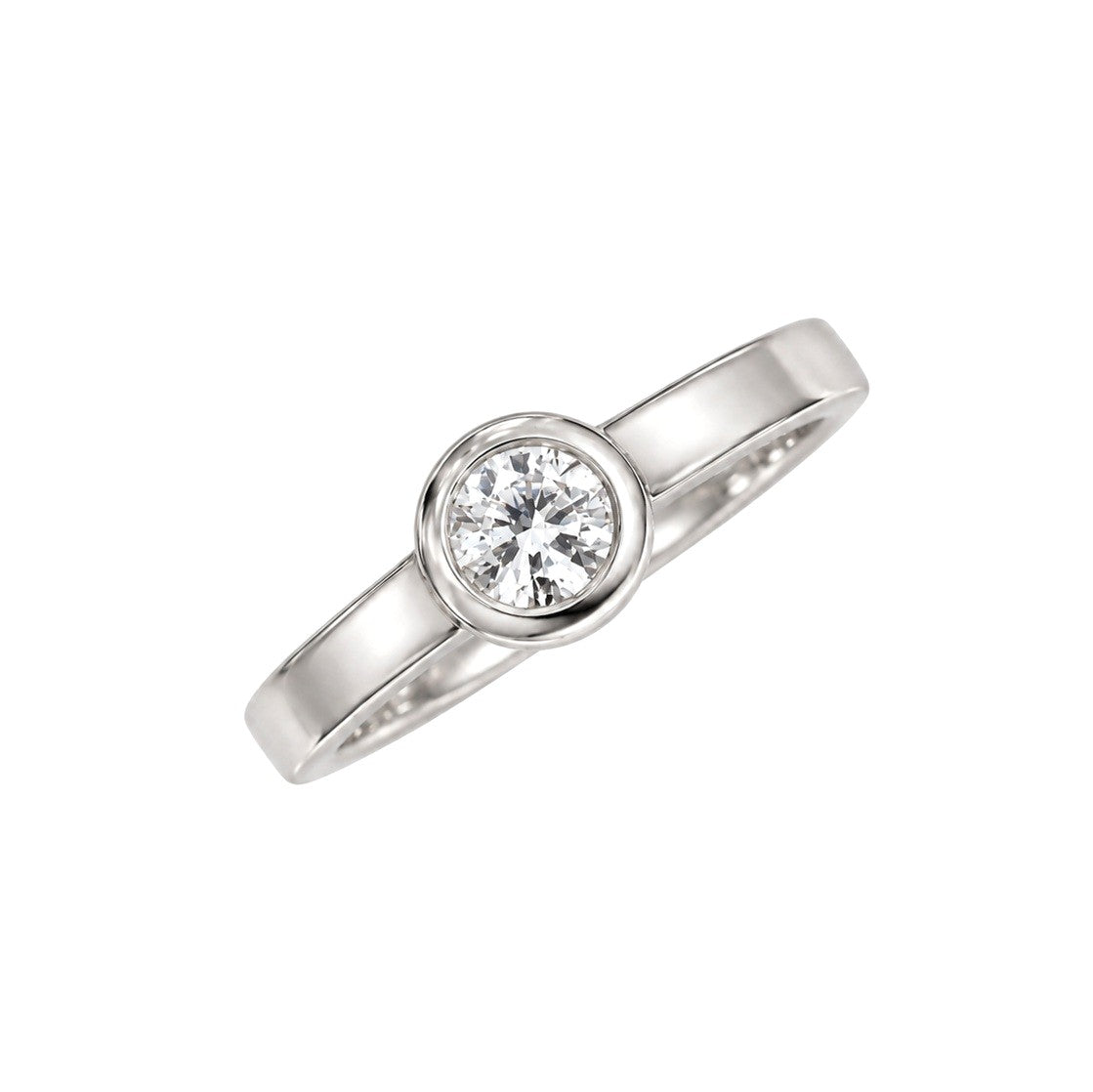 Ring Weißgold Solitär 0.5 Halbkaräter 55358