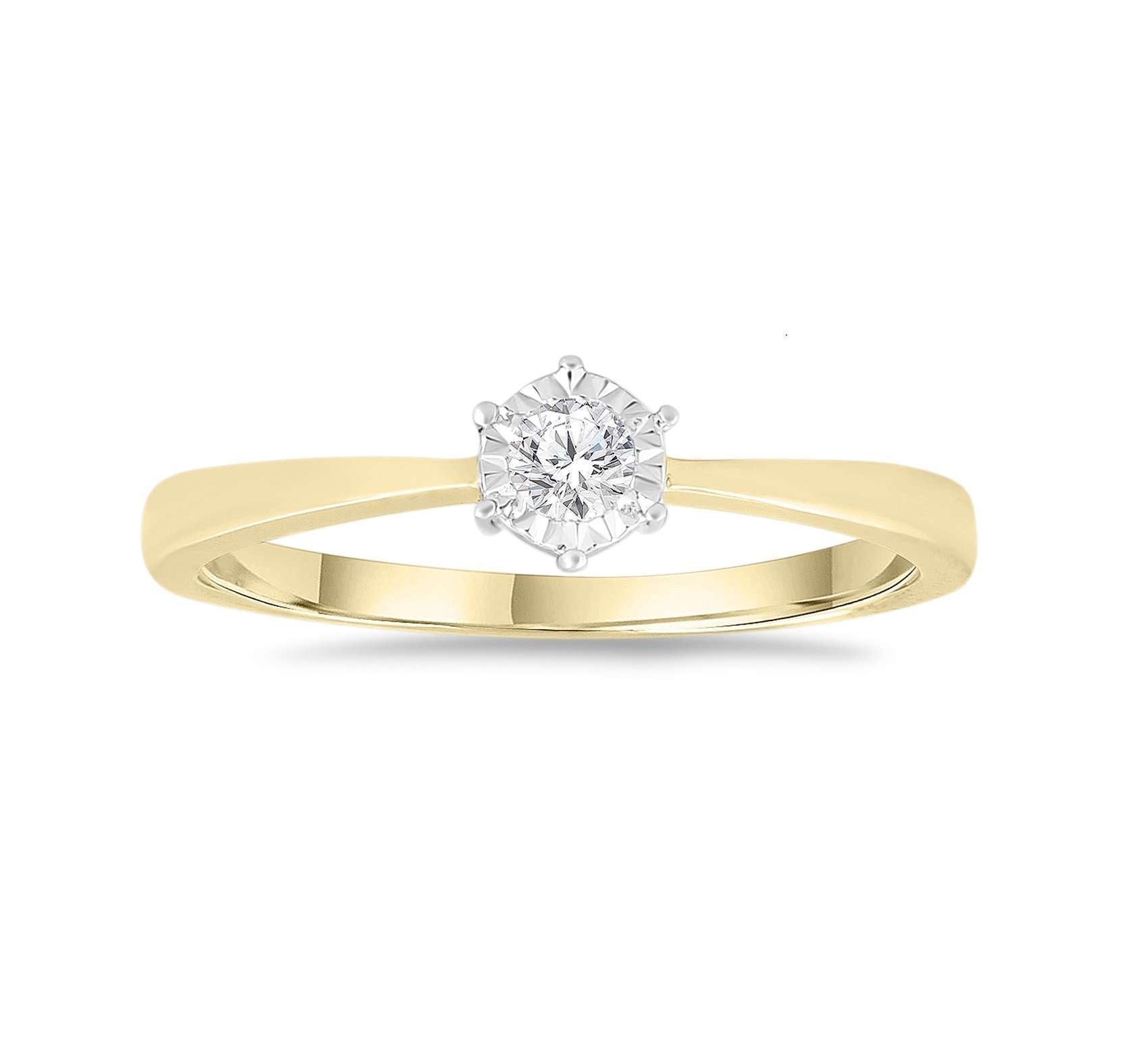 Diamantring • 585 Gelbgold • Solitär 0,10ct Brillant BRI31629-G
