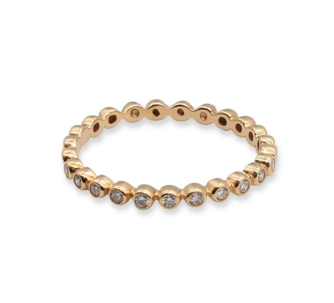 Diamantring • 585 Rotgold • Halb Memory 0,13ct Brillant