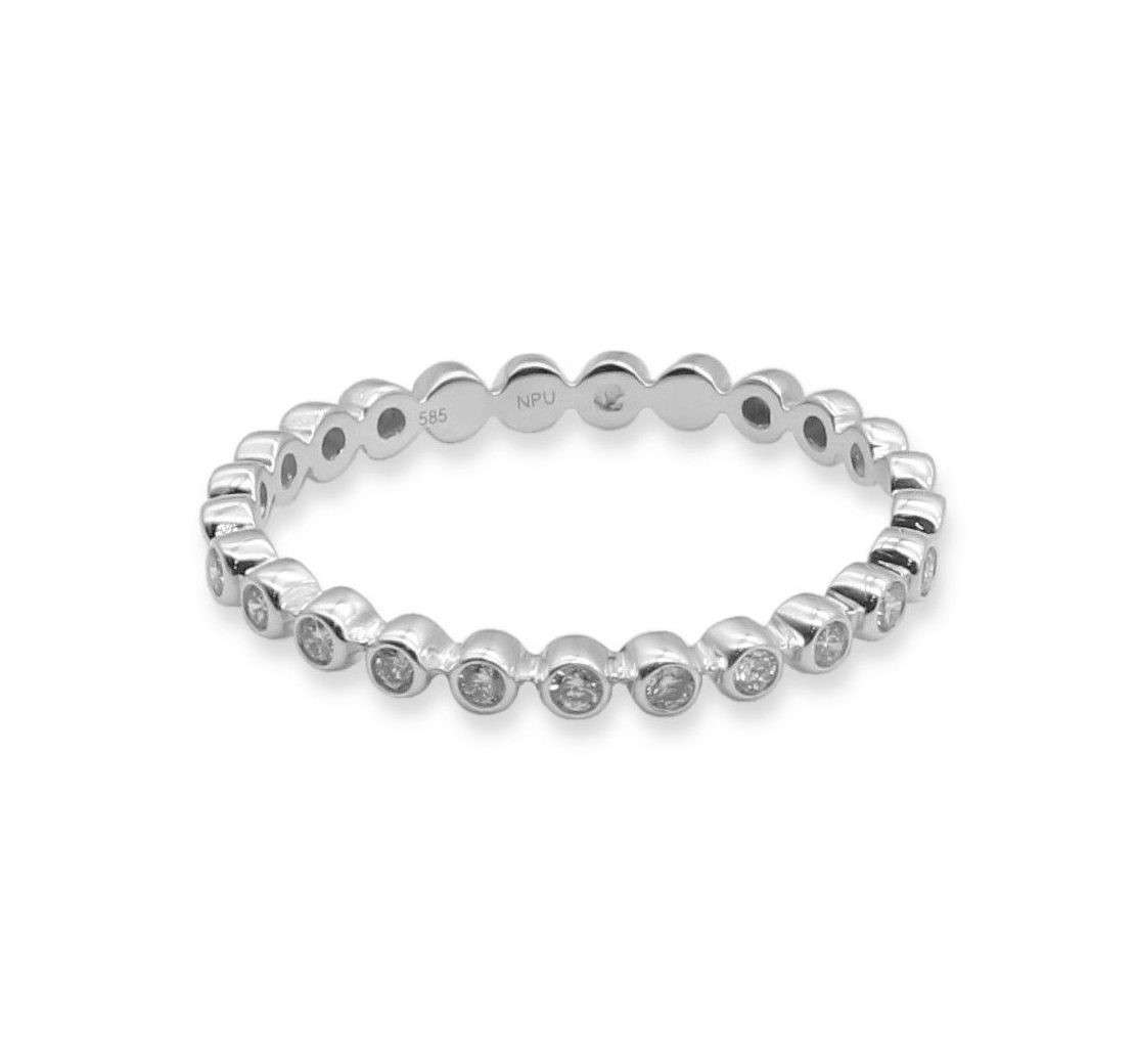 Diamantring • 585 Weißgold • Halb Memory 0,13ct Brillanten