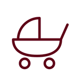 Symbol Taufe und Geburt: Kinderwagen