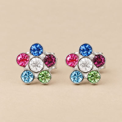 Medizinische Ohrringe bunte Blumen